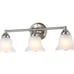 3-Light Brushed Nickel Bathroom Vanity Light with Frosted Glass Shades
