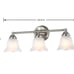3-Light Brushed Nickel Bathroom Vanity Light with Frosted Glass Shades