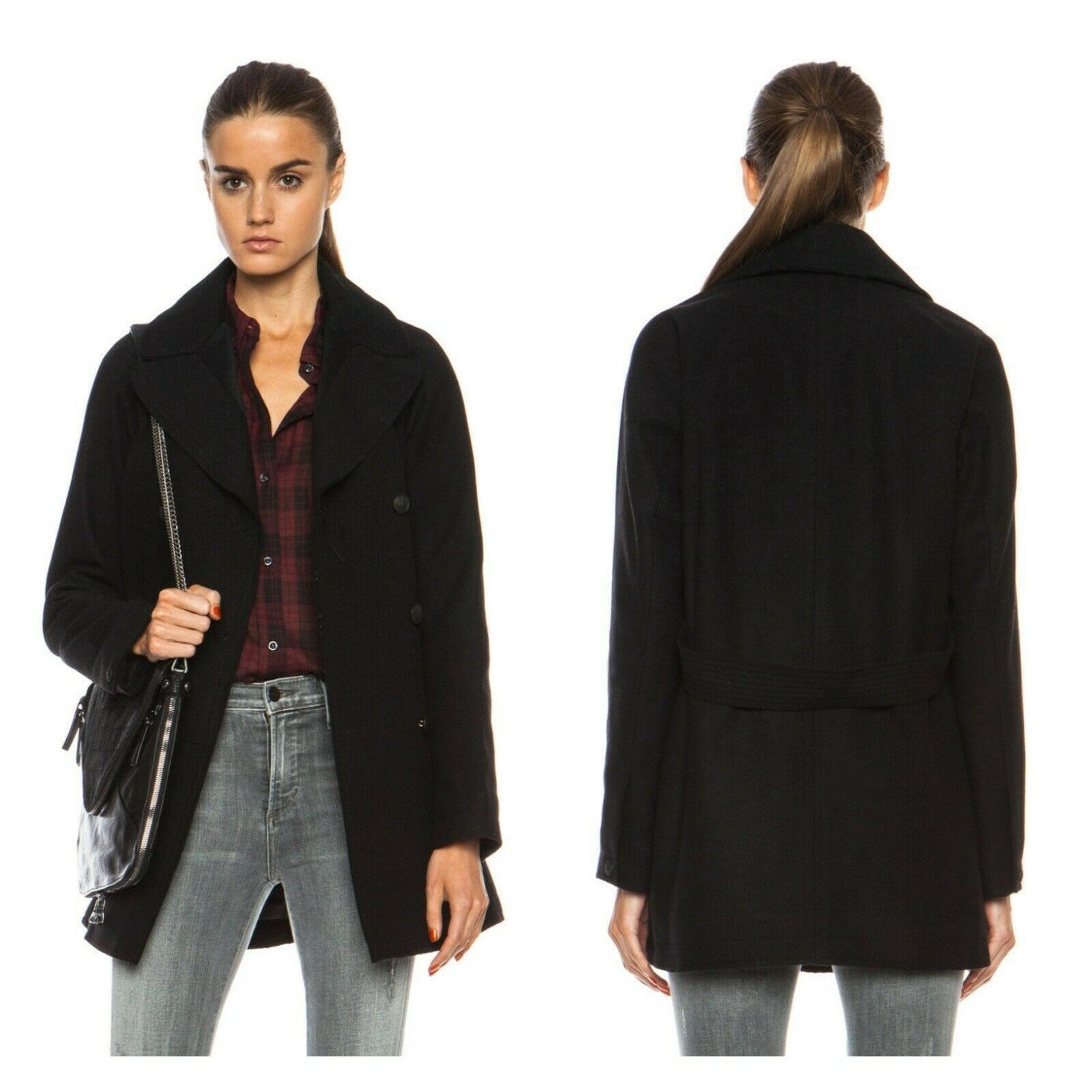 Rag & Bone Stanley Wide-Lapel Wool-Blend Peacoat Size XS
