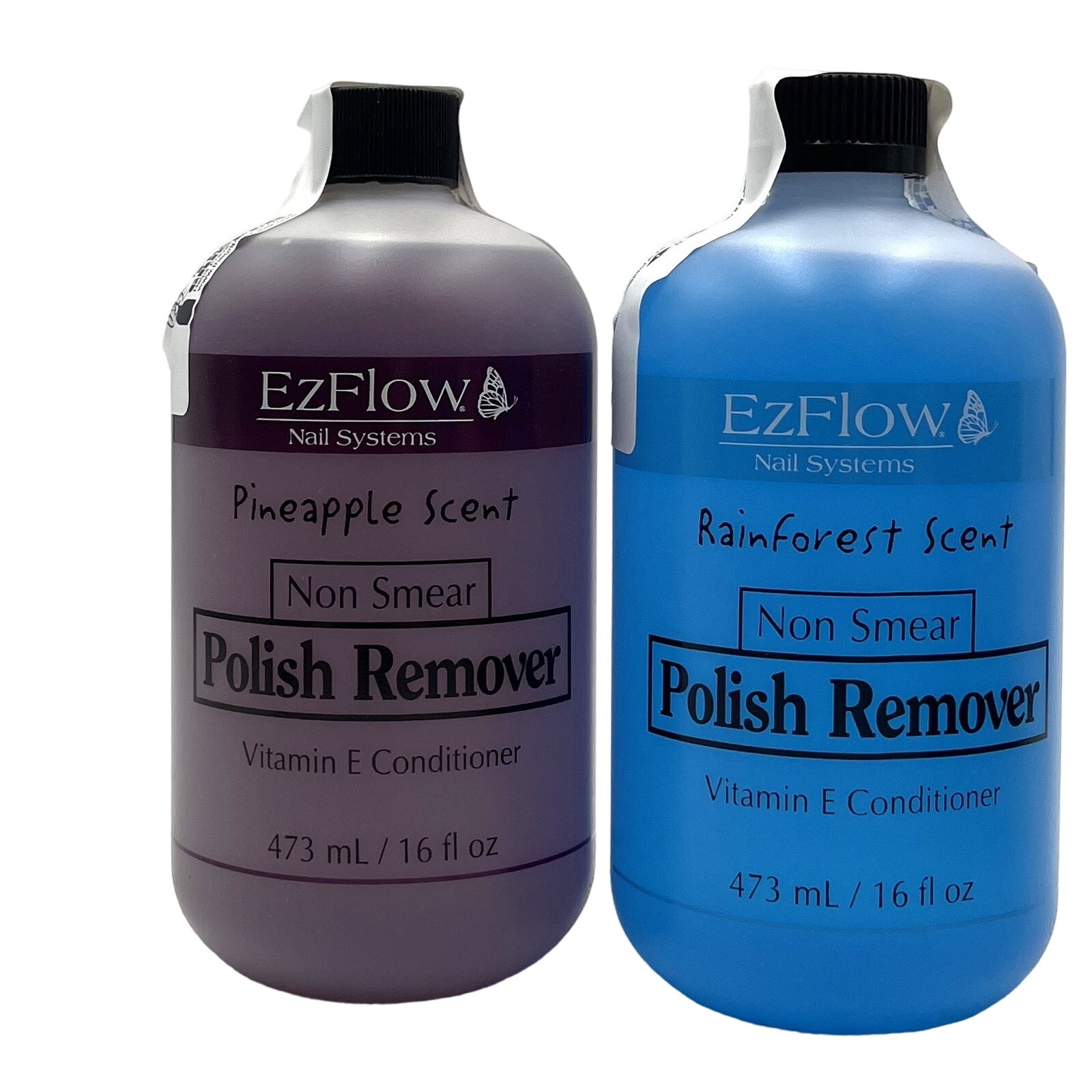 Ez Flow Polish Remover 16 oz-Rainforest & Pineapple Scent Duo