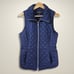 Marc New York Quilted Puffer Vest Full Zip Adjustable Snaps Back Navy Blue W M
