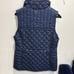 Marc New York Quilted Puffer Vest Full Zip Adjustable Snaps Back Navy Blue W M