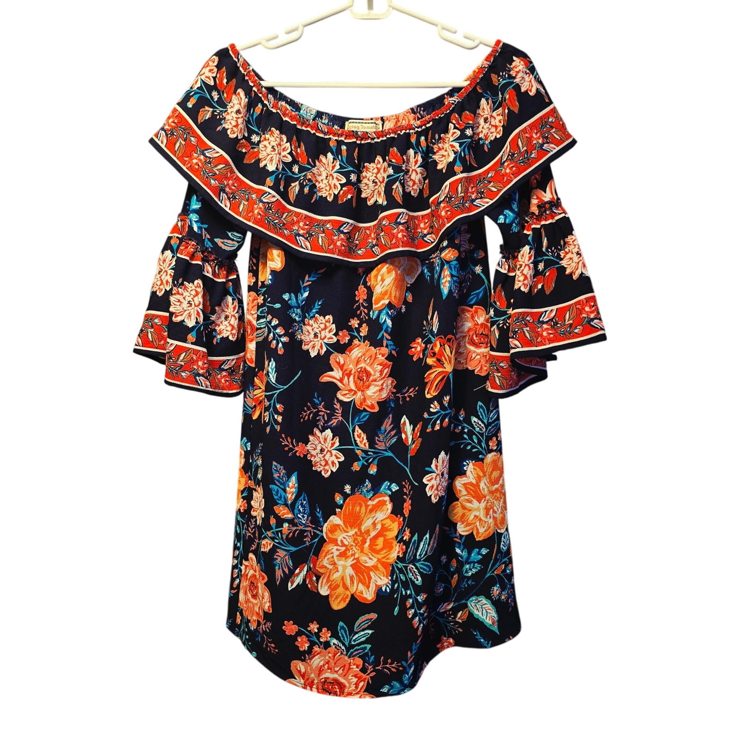 Flying Tomato rose floral off shoulder dress floral romance