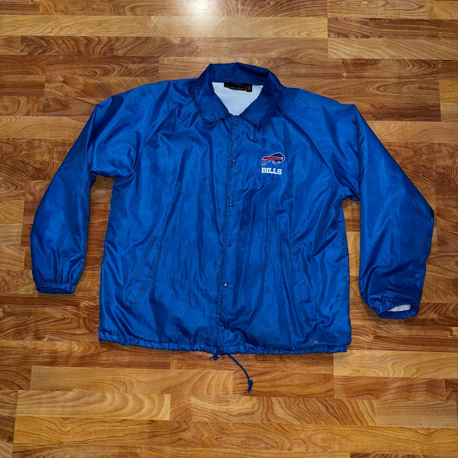 Y2K Dunbrooke Buffalo Bills Coaches Windbreaker Jacket Blue Men’s XL Snap Front