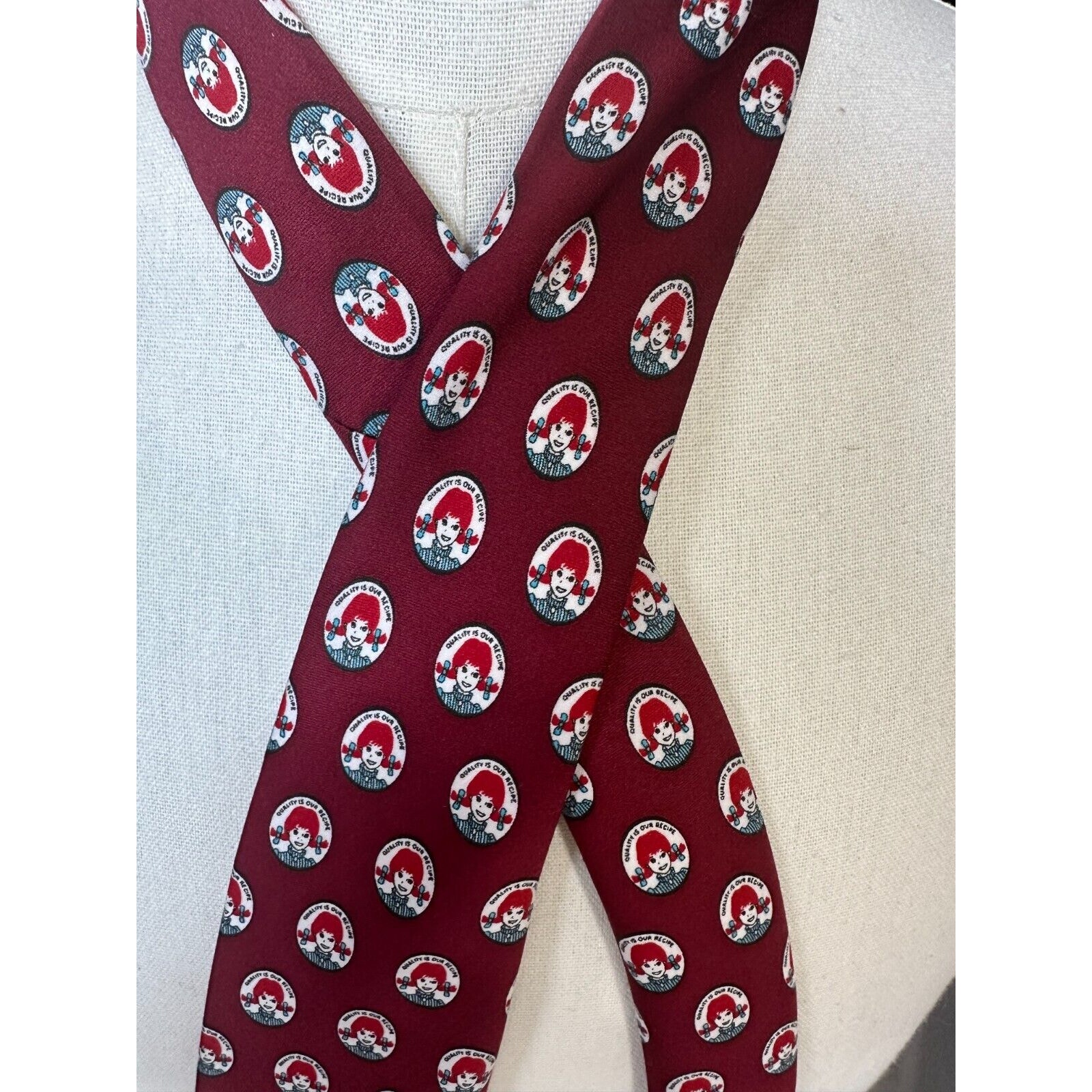 Wendys Logo Mens Neck Tie Red by District Metex