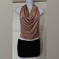 90s/Y2K Vintage Champagne Gold Open Back Halter top