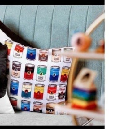 Alice + Olivia Soup Can Cushion