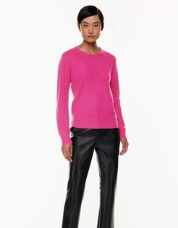 Babaton Quarterly Cashmere Sweater Crewneck Pink