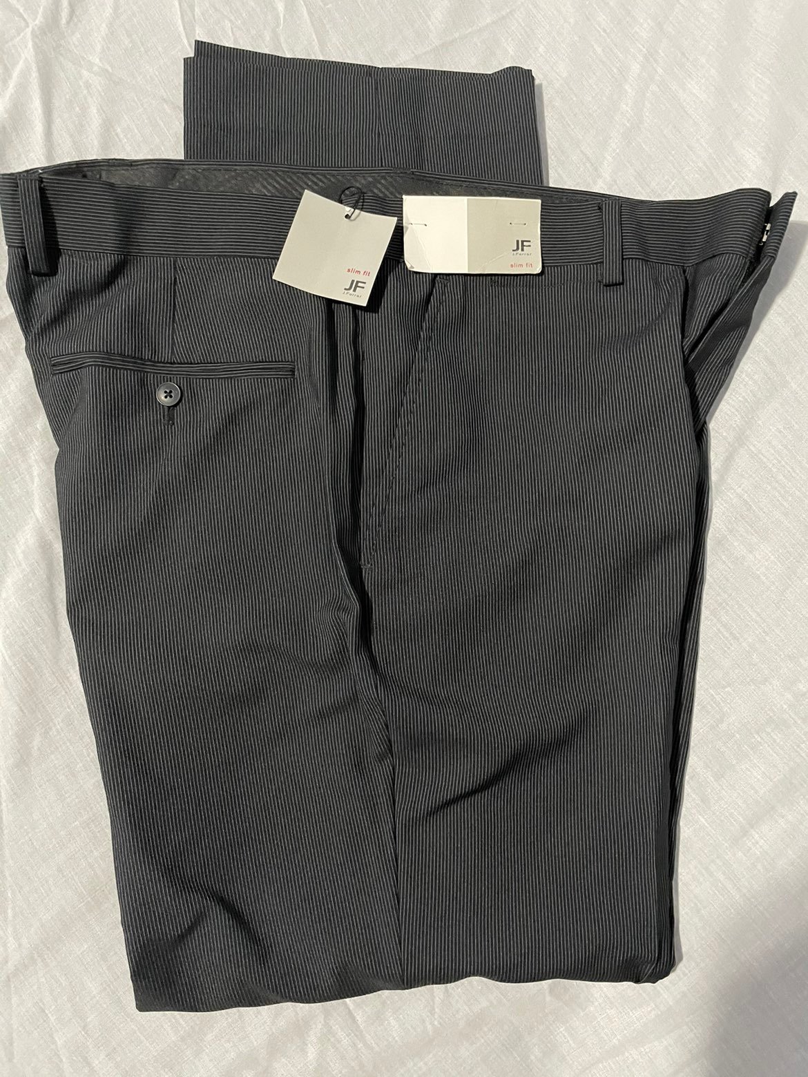 J. Ferrar Slim Fit Slacks - Black And Gr