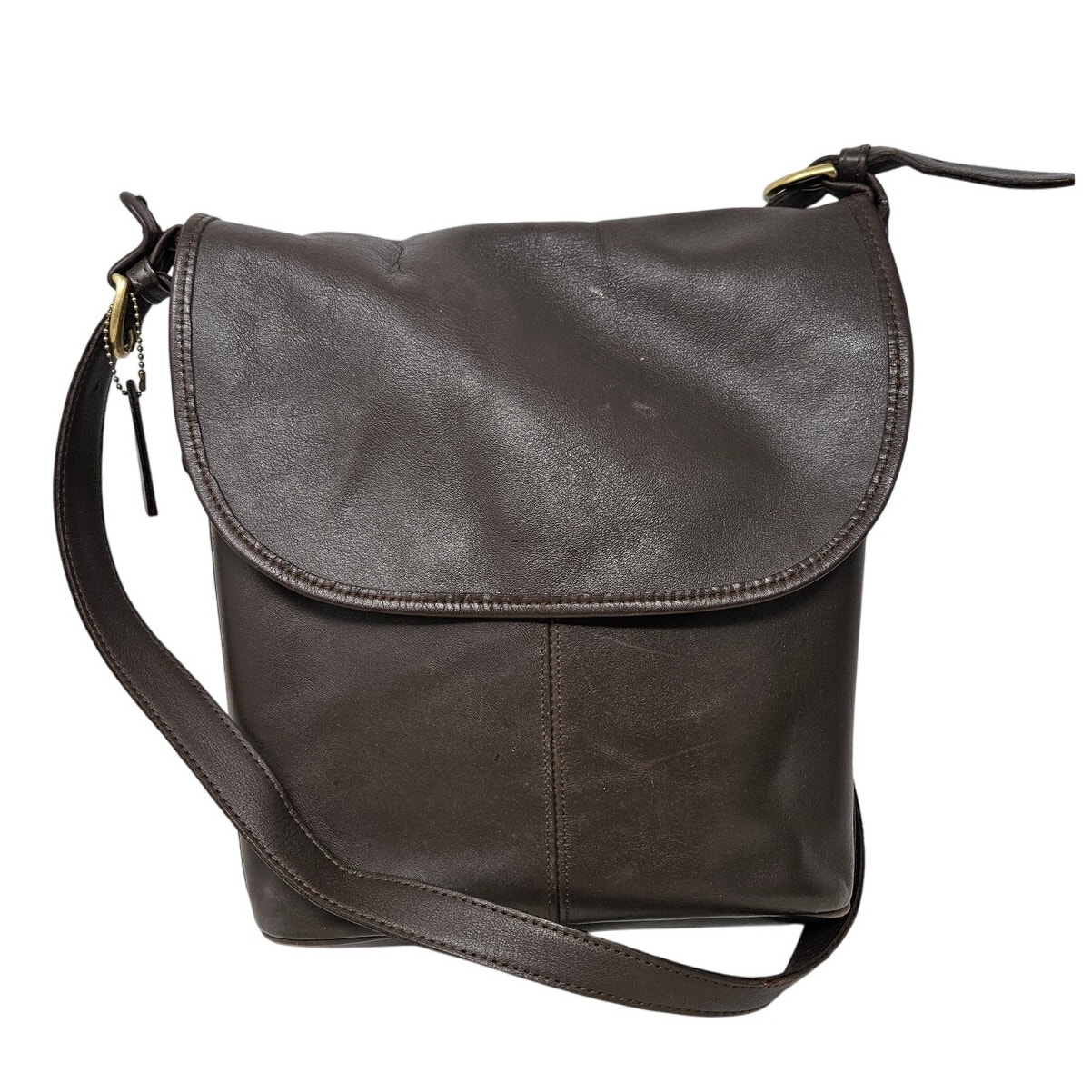Vintage Coach Whitney Bag 4115 Dark Brown Leather Saddle Flap Over Classic