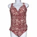 Swimsuits for All Plus Red White Gathered Ruched Padded One Piece Swimwear 14