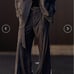 CLEL Dark Gray Trench Coat, Tailored Jacket, and 3-Piece Bottoms Set