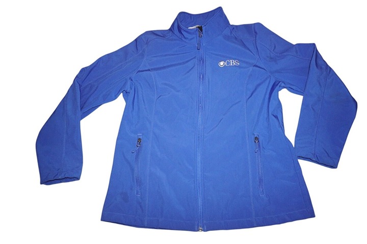 CBS Jacket Womens XL Blue Soft Shell Full Zip Active