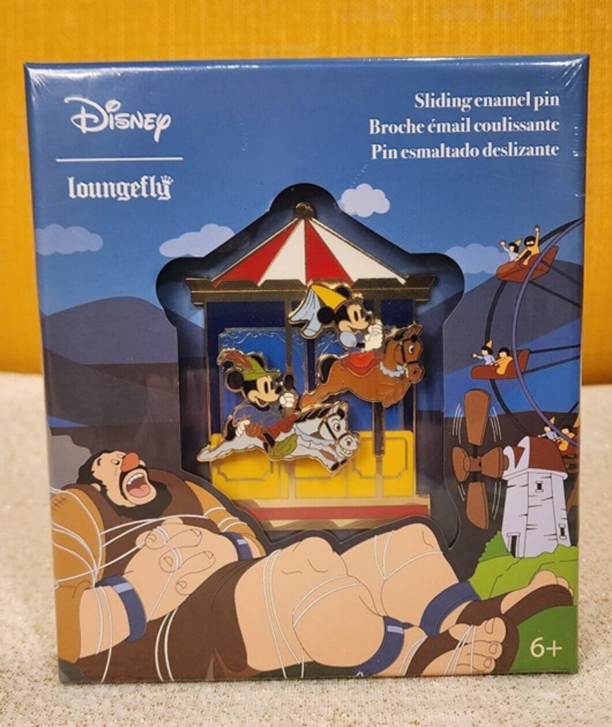 Loungefly Disney Mickey Minnie Brave Little Tailor Carousel Sliding 3" LE Pin