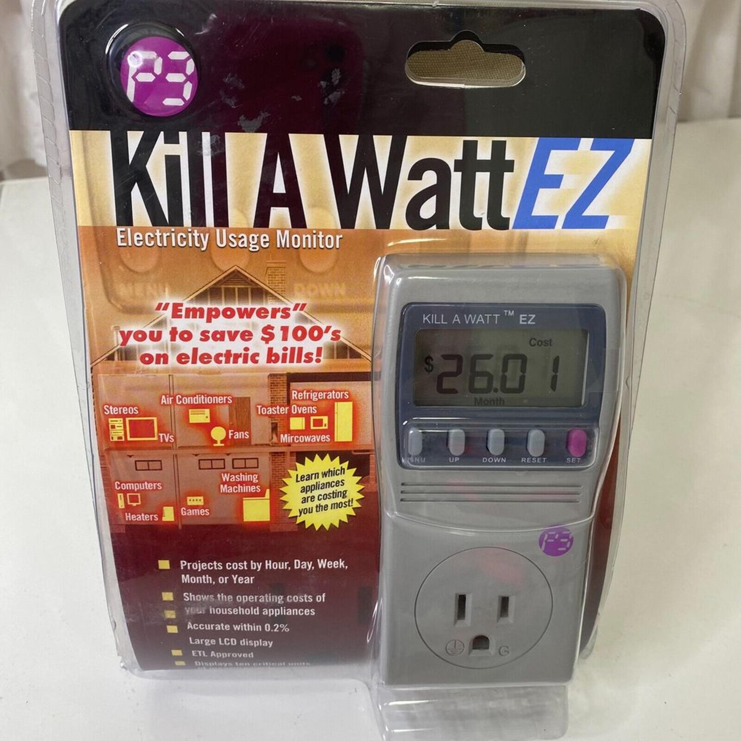 P3 International P4460 Gray LCD Display Kill A Watt EZ Electricity Usage Monitor
