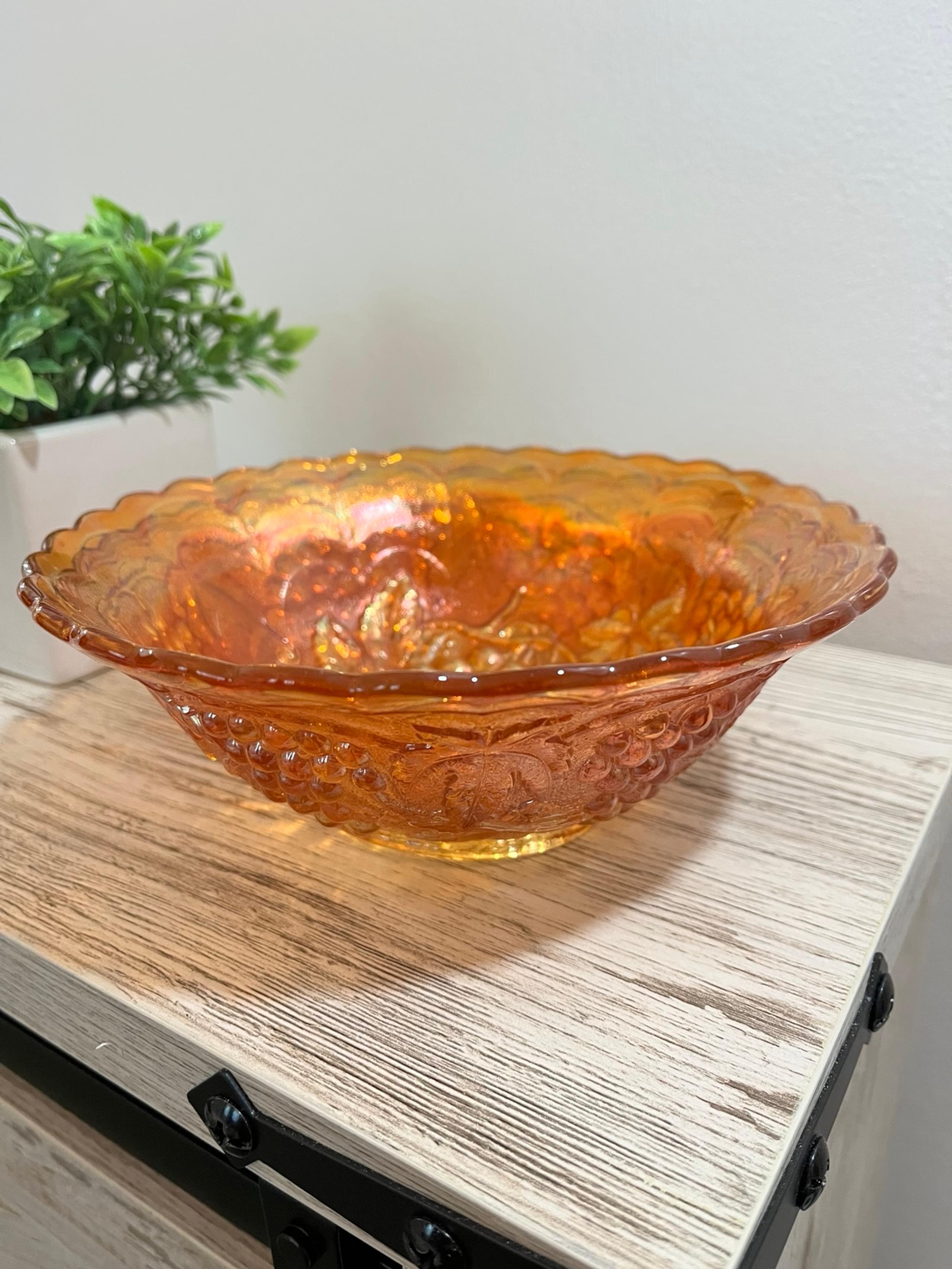 Marigold carnival glass bowl vintage