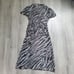 Rag and Bone Maris Midi Dress Women's 4 Black Print Silk Sheer Short Sleeve Part