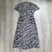 Rag and Bone Maris Midi Dress Women's 4 Black Print Silk Sheer Short Sleeve Part