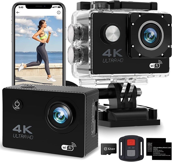 4K 30FPS Action Camera, Ultra HD Underwater Camera, 98FT 30M Waterproof