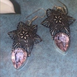 Gorgeous Pink Kunzite Handcrafted 925 Silver flower Earrings
