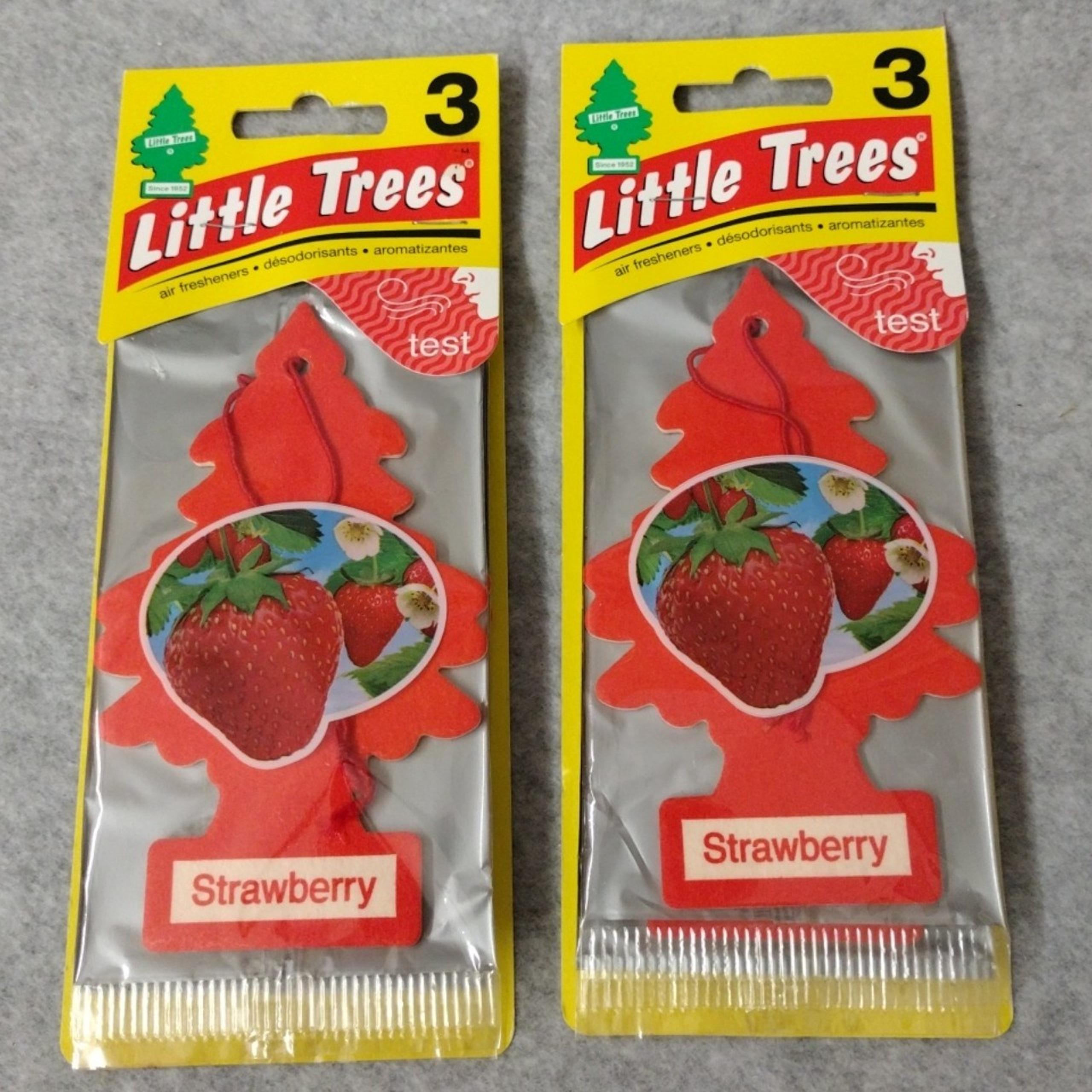 Little Trees Car Home Office Hanging Air Freshener Strawberry 2 Packs of 3 Lot