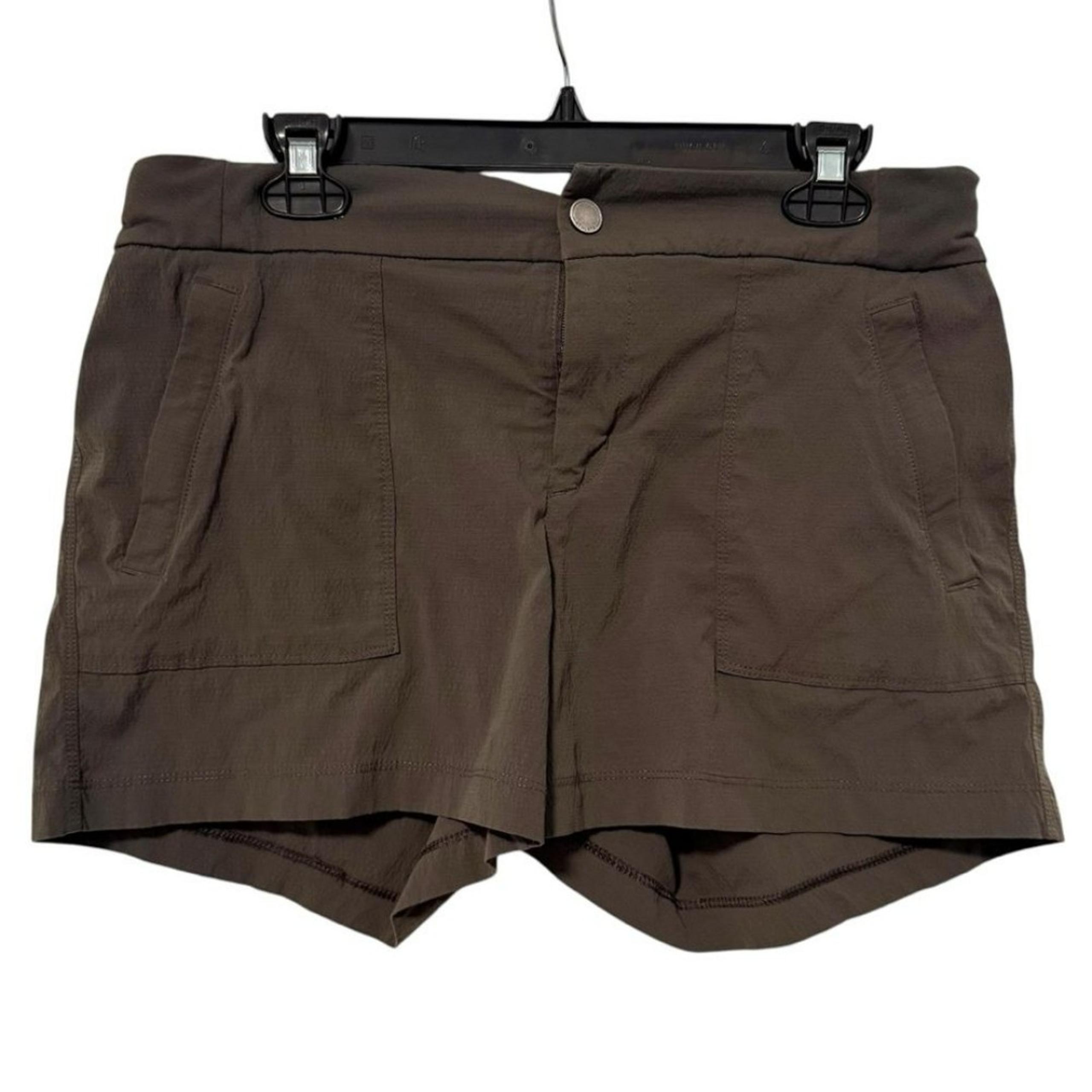 Athleta Midrise 4 Pocket Shorts Hiking Outdoor Olive Green Size 10