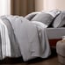 Queen Bedding Set Grey White Striped- 7 Pieces-MG1