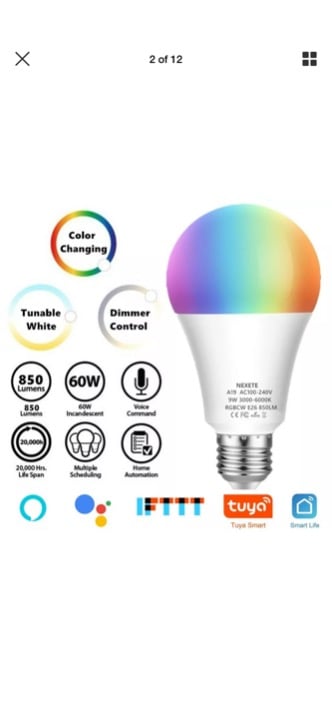Wifi Smart LED light Bulb 9W(60W) A19 85