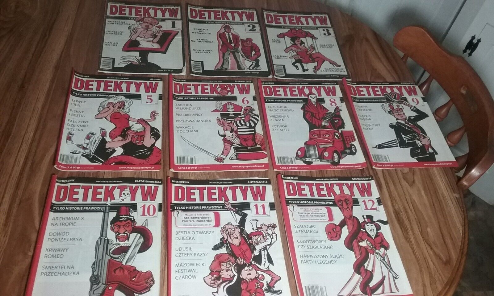 Detektyw Polish Magazines Lot of 10 Years 2015 and 2016