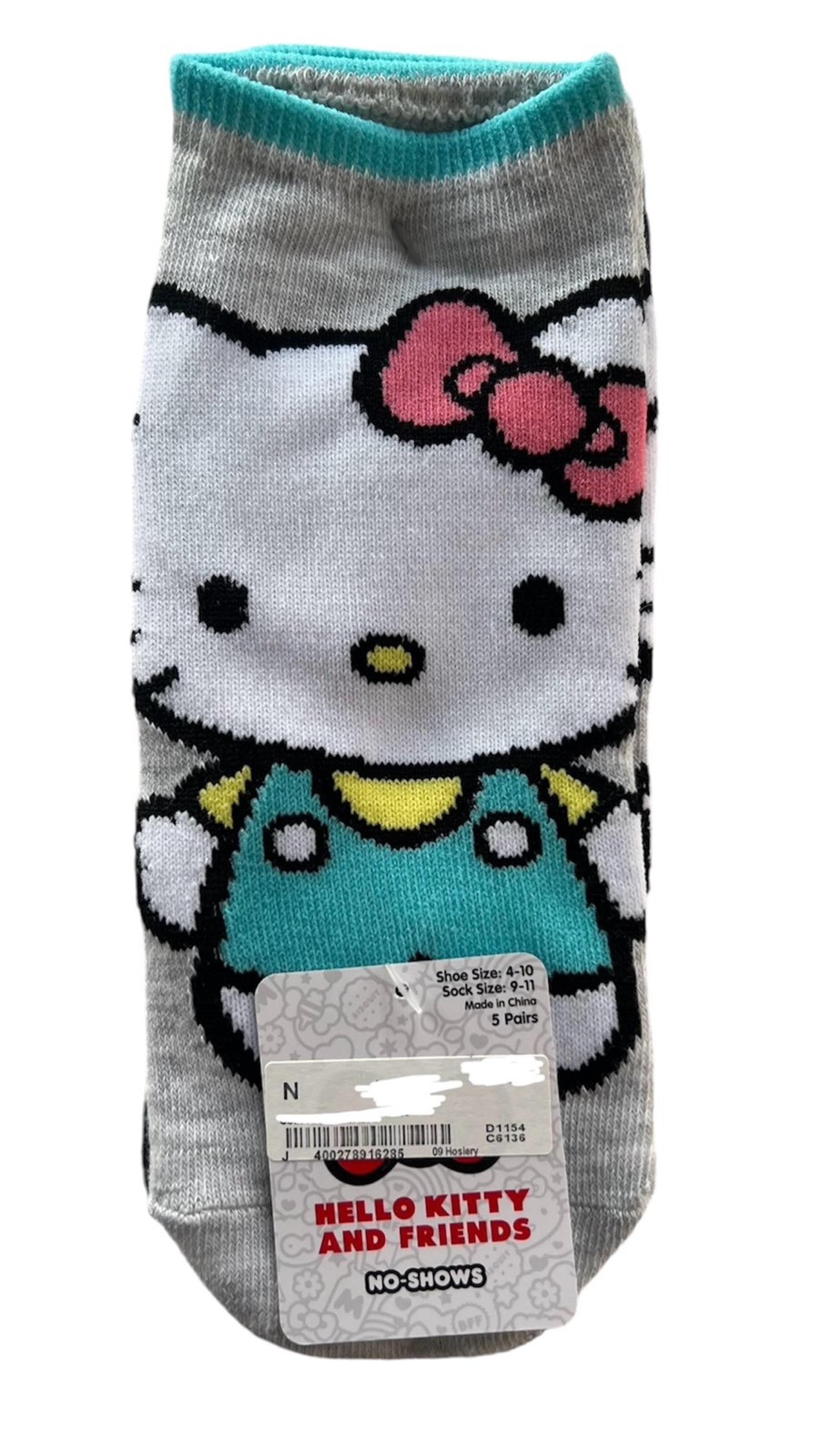 Official Sanrio Hello Kitty & Friends No Show Socks 5 Pair Sock Size 9-11