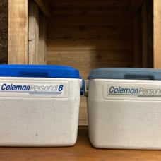 x2 Coleman vintage coolers ice chests Personal 8 model 5272 beer lunch retro USA