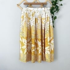 VINTAGE | Floral Print A-Line Skirt H257