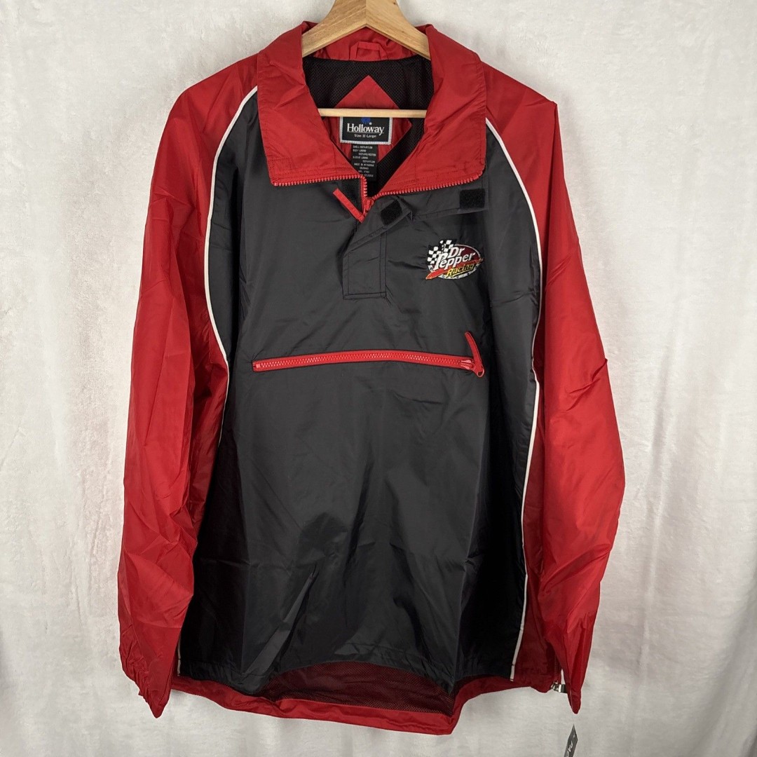 Vintage Holloway Dr. Pepper Racing NASCAR Jacket Anorak Windbreaker Sz XL NWT