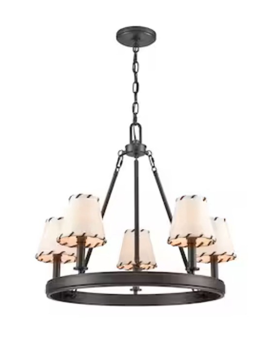 allen + roth Sevierville 5-Light Bronze Rustic Dry rated Chandelier