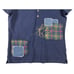 LAUREN Ralph Lauren Patchwork Piqué Polo Shirt Women's Size M Navy Top
