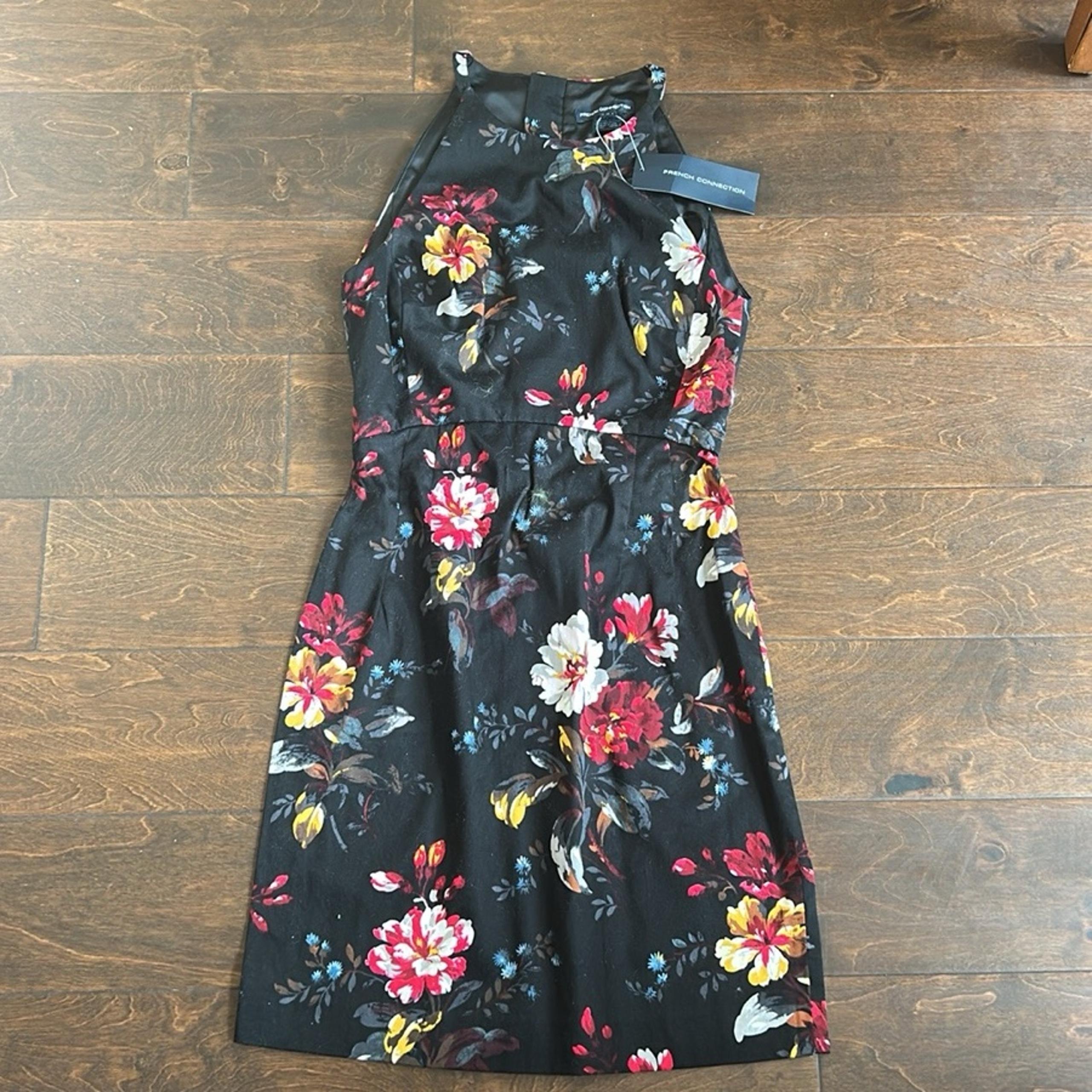 French Connection Womens Dress sz 2 Cotton Mini Sleeveless Floral ST2125