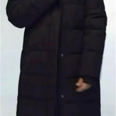 Unused ZARA Long Waterproof Windproof Down Coat with Hood Bench Coat Zara Black S