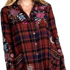 JOHNNY WAS Cordelia Plaid Shirt Women's Size XS NWT Multicolor
