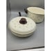 VTG Enamel Pots Pan Set Floral Off White Enamel Cookware