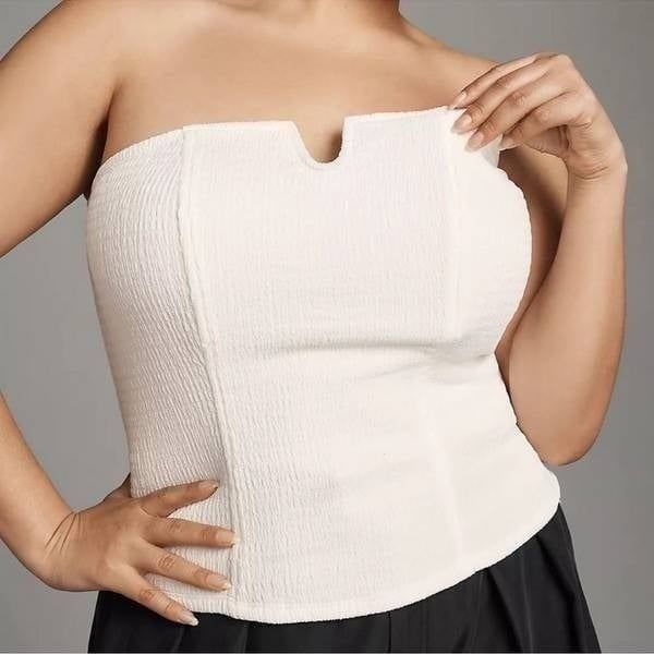 Anthropologie Porridge Tube Top in Ivory NEW Size XL