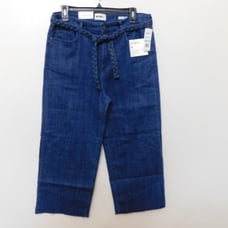 JR91 William Rast Dark Blue Braided-Belt Wide-Leg Raw-Hem Jeans - Size 31 x 25