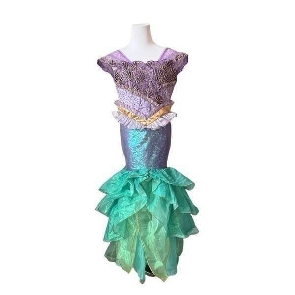 Disney Deluxe Little Mermaid Ariel Costume Halloween Cosplay Play Pretend sz 12