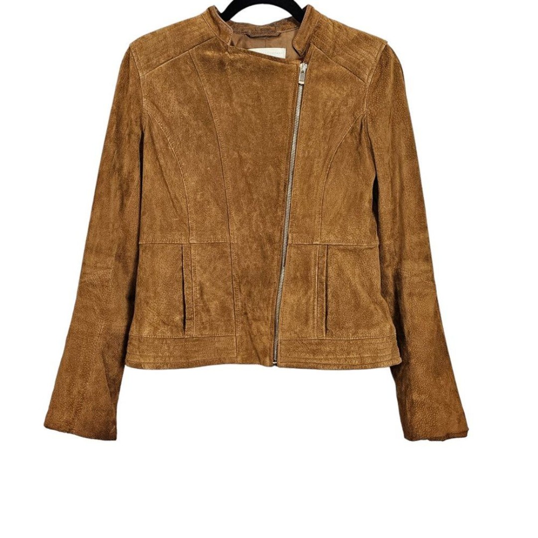 New York & Company Leather Zip Moto Jacket