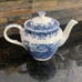 VINTAGE ANTIQUE Tea Pot MEAKIN Blue White THE COURTSHIP