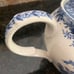 VINTAGE ANTIQUE Tea Pot MEAKIN Blue White THE COURTSHIP