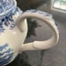 VINTAGE ANTIQUE Tea Pot MEAKIN Blue White THE COURTSHIP