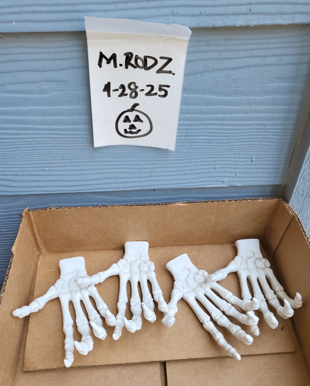 4 skeleton hands