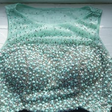Mermaid Seafoam Lace Beaded Halter Top