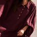 Free People Natalie Pullover Adjustable Tie Sleeves Oversize Wine
