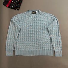VTG 90s Pastel Linked Knit Crewneck Acrylic Sweater
